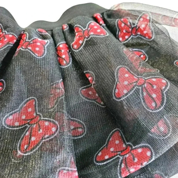 Disney Jr. Minnie Mouse Tutu Tulle Skirt Black Red Bows Toddler Girls Size 2T - Picture 7 of 7